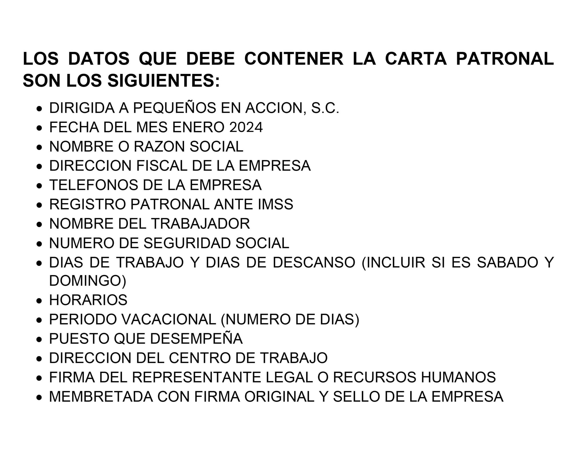 CARTA PATRONAL Guarderia Subrogada IMSS